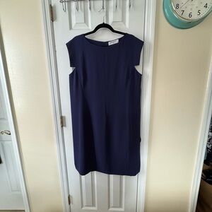 MM Lafleur Blue A-Line Cap Sleeve Dress